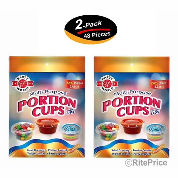 48 Pcs Portion Cups Dart Medium Jelly Shot with Lids Option 2 oz (2 Pack) - New - Picture 1 of 13